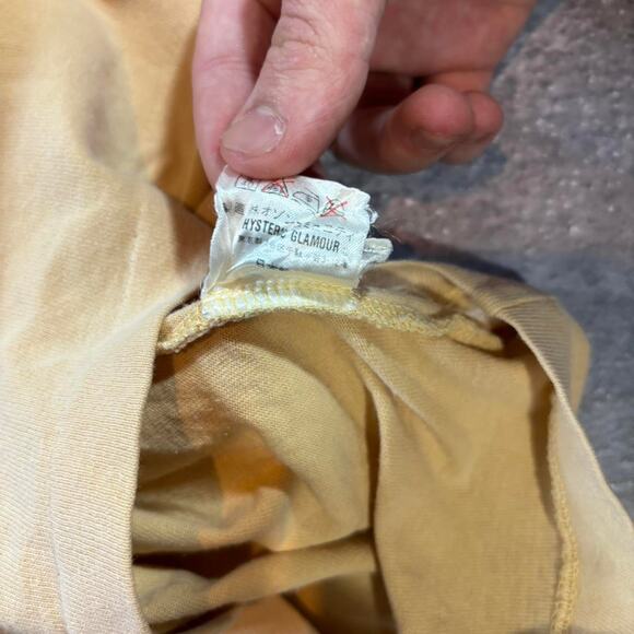 Vintage 90s Hysteric Glamour Logo Tee! Tan Long Sleeve Shirt. Size Small. - Picture 7 of 7